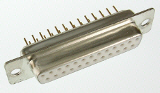 Dip solder straight PCB mount connector DB-25 Female